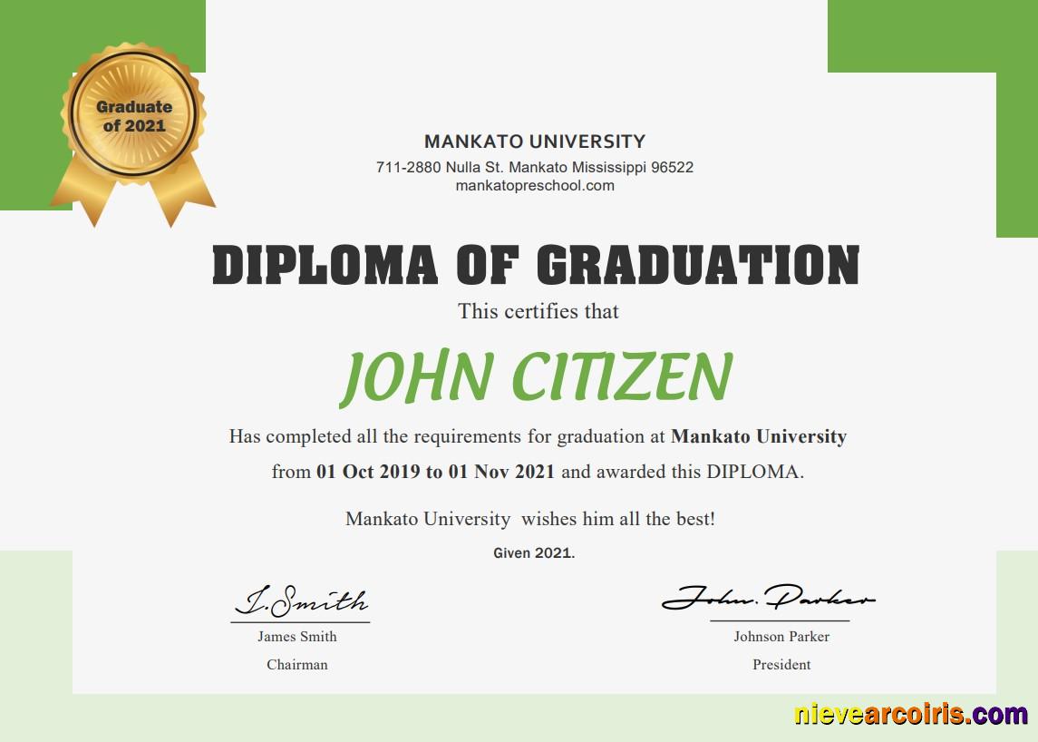 USA Diploma certificate